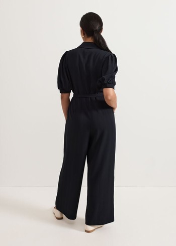 Phase Eight Petite Candice Jumpsuit Navy Australia | LB1652370